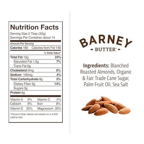 Close-up of skin-free California almonds used by Barney Butter for ultra-smooth texture.