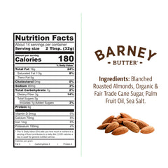 Barney Butter skin-free California almonds provide a grit-free, smooth spread.