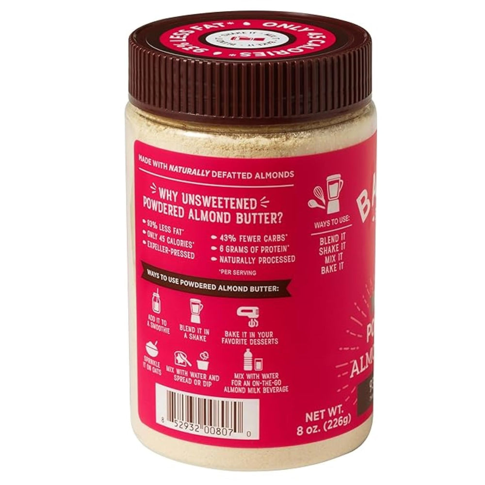 Barney Butter powder used in smoothie preparation photo.