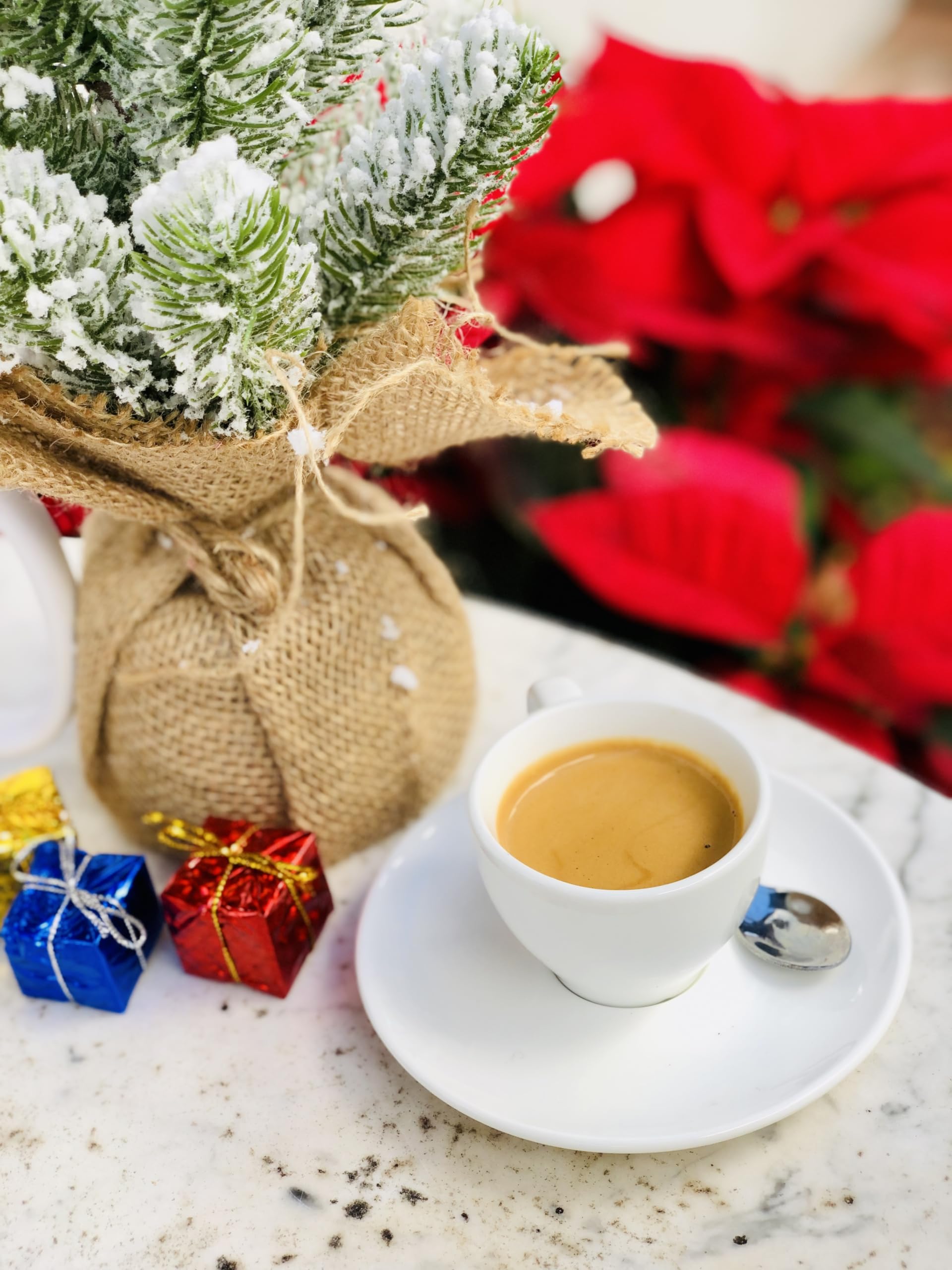 Barnie's Santa's White Christmas K-Cups with coconut caramel vanilla flavor for festive indulgence.