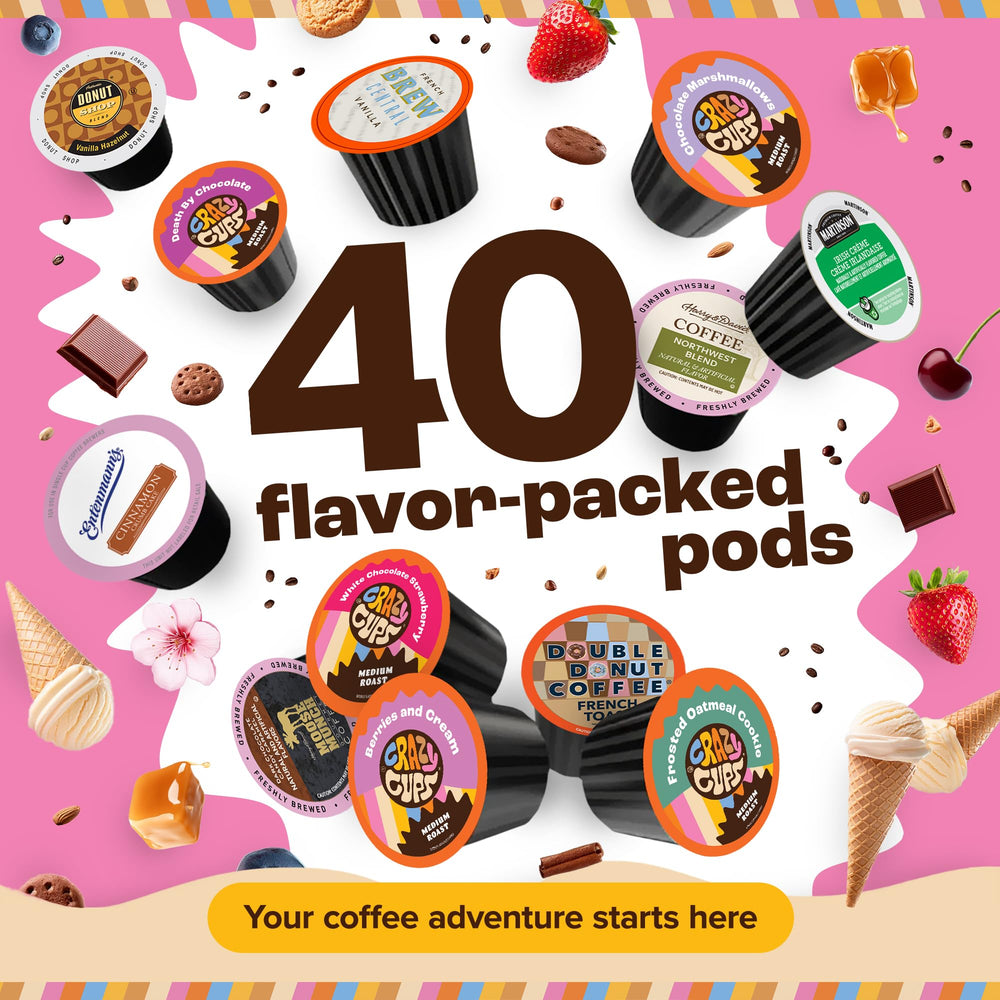 Barrie House display of flavor-packed K-Cups for diverse coffee moments.