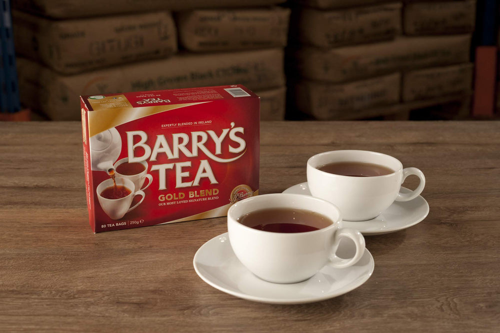Three-pack Barry's Tea Gold Blend exterior with ample tea boxes.