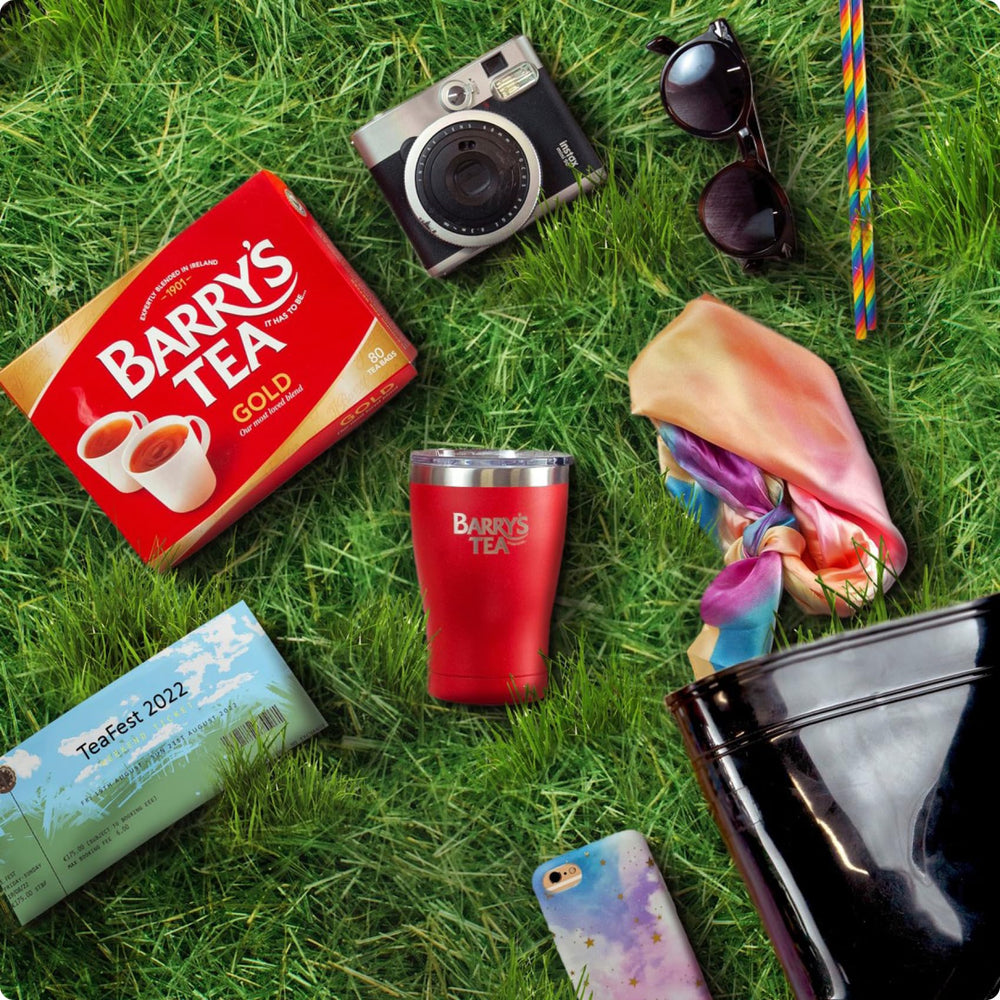 Barry's Tea Master Blend eco box uses vegetable inks and is recyclable.