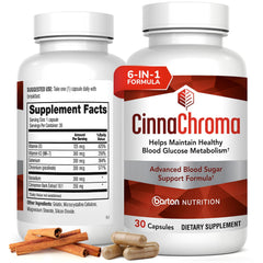 Barton Nutrition CinnaChroma capsule close-up showing cinnamon extract for natural sugar balance