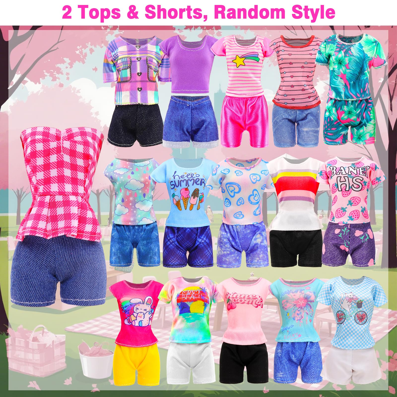 Barwa 11-piece doll wardrobe offers gift-ready fashion play options.