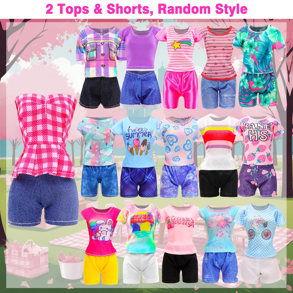 Barwa 11-piece doll wardrobe offers gift-ready fashion play options.