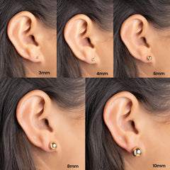 Barzel 18K gold-plated ball stud 4mm for versatile layering options
