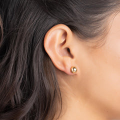 Barzel 18K gold-plated ball stud 6mm ideal for stacking