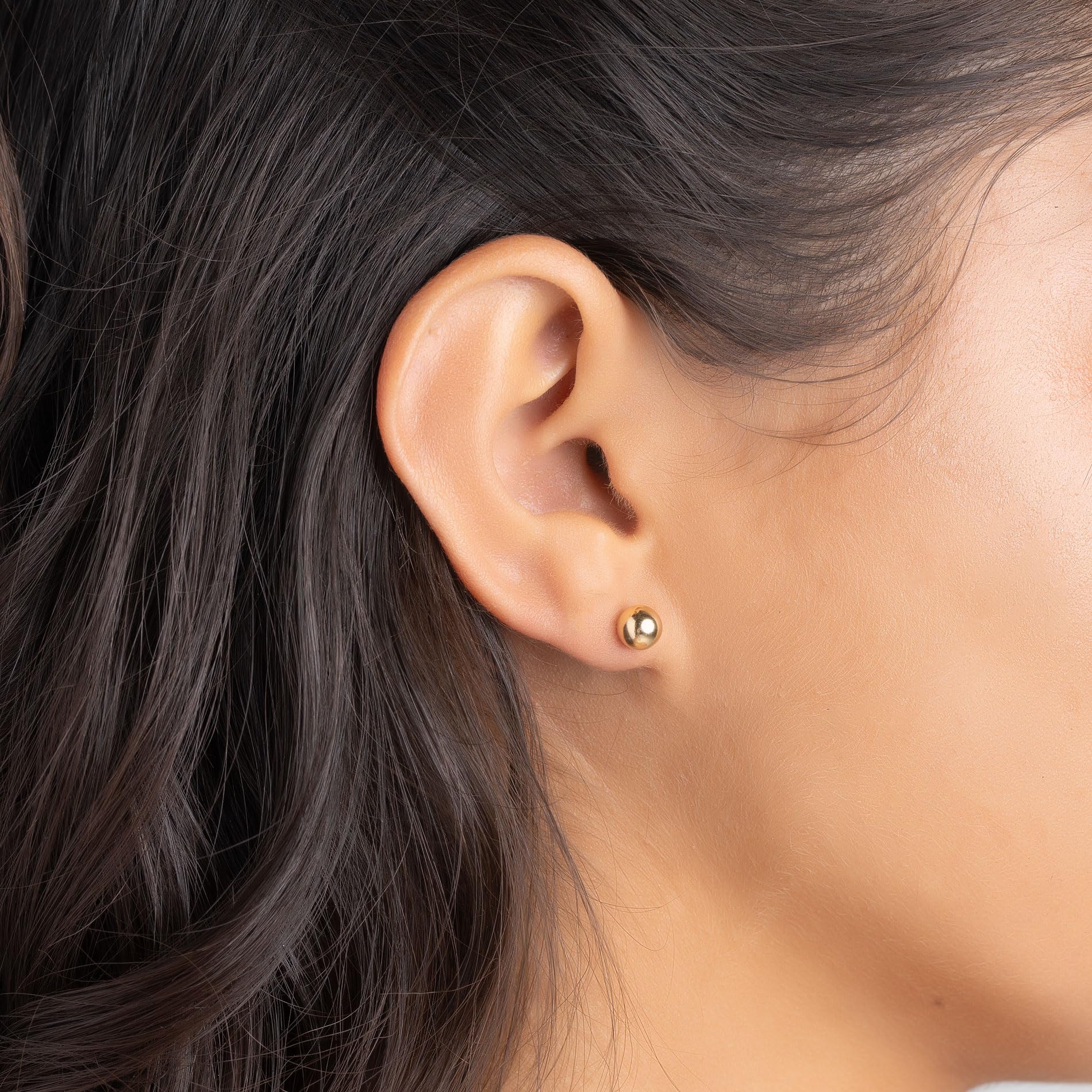 Barzel 18K gold-plated ball stud 7mm bold yet refined