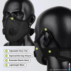 BASE CAMP M Plus close-up of adjustable nose clip for reduced fogging