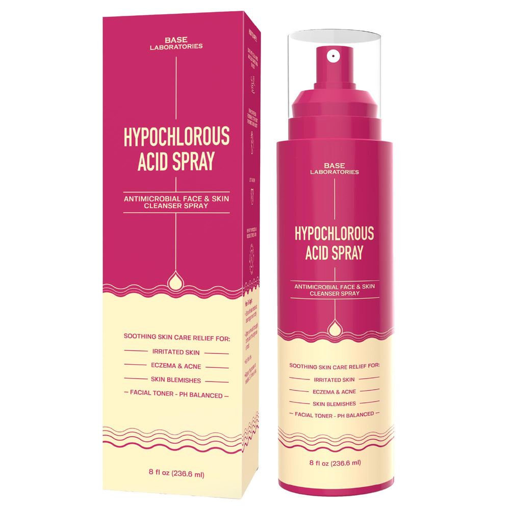 BASE LABORATORIES antimicrobial HOCL spray helps soothe irritated skin