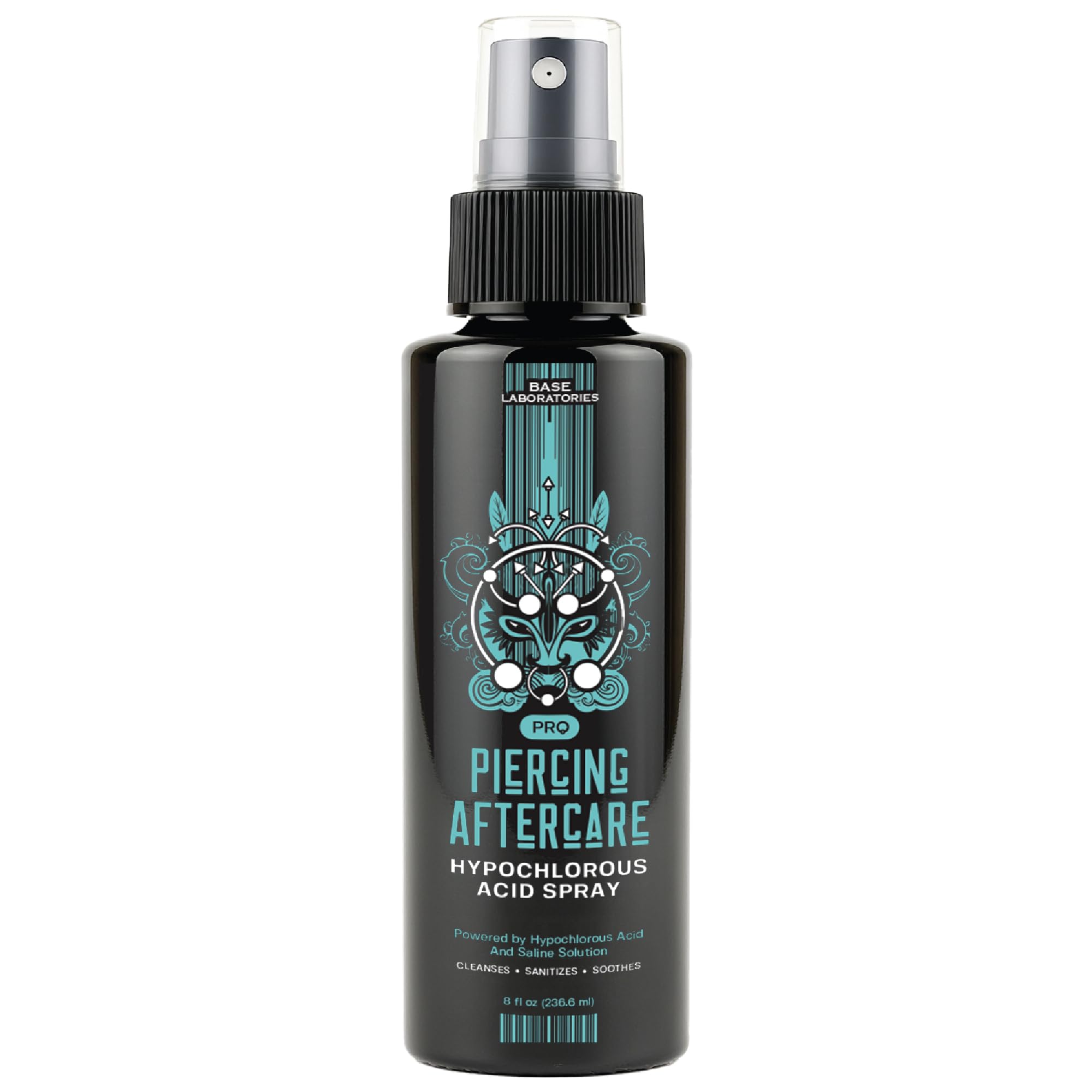 BASE LABORATORIES piercing aftercare spray bottle promotes clean healing for piercings