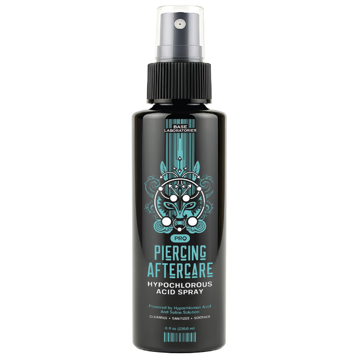 BASE LABORATORIES piercing aftercare spray bottle promotes clean healing for piercings
