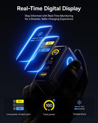 Baseus Picogo 100W charger smart display lit during use