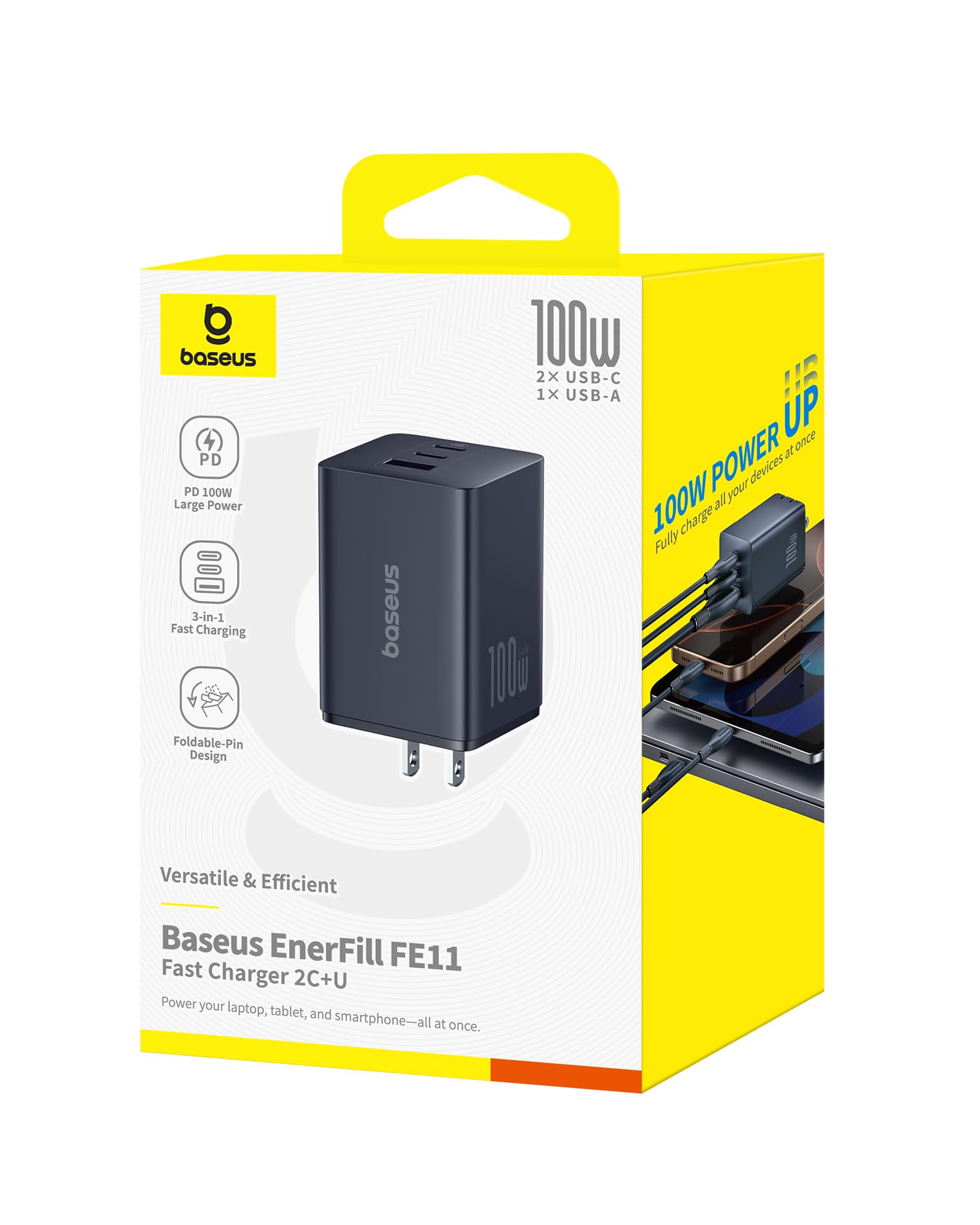 Baseus universal compatibility supports PD3.0, QC3.0, PPS for versatile charging.