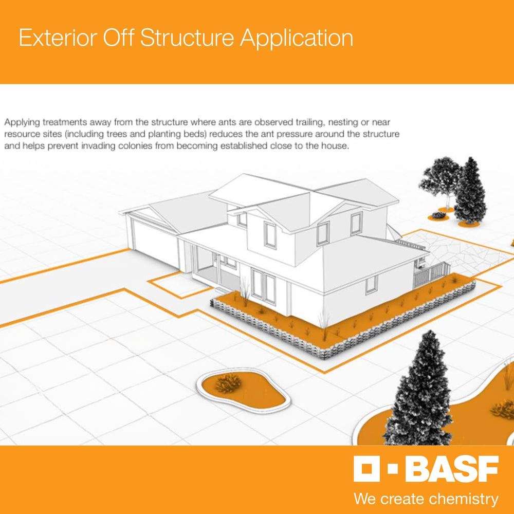 Indoor-outdoor application on foundations and walls targets ants and cockroaches