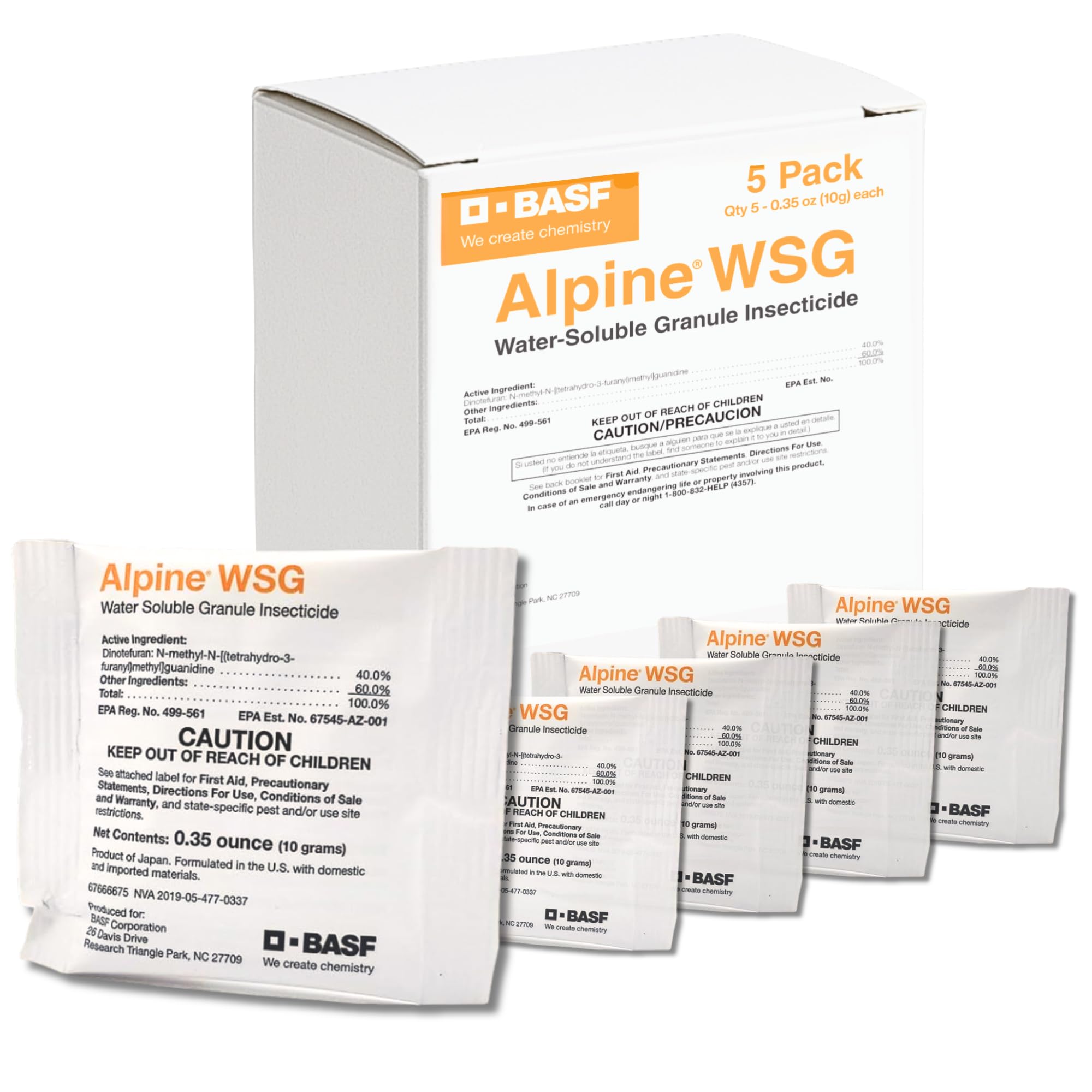 BASF Alpine WSG sachet packaging ready for dilution and application