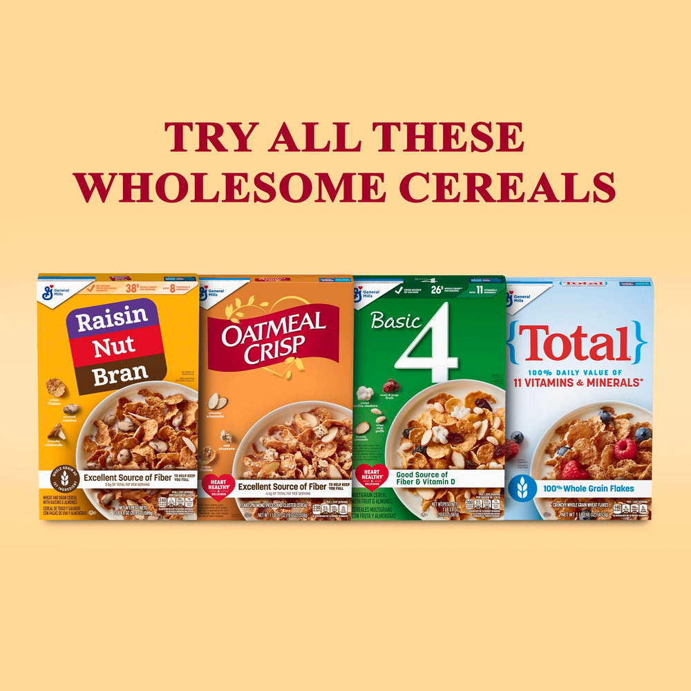 Basic 4 Heart Healthy Cereal box on kitchen shelf, easy breakfast option for busy mornings.