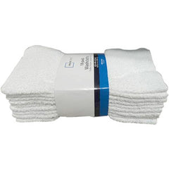 Basic White Cotton Washcloths close-up, soft daily-use fabric for bath and kitchen.