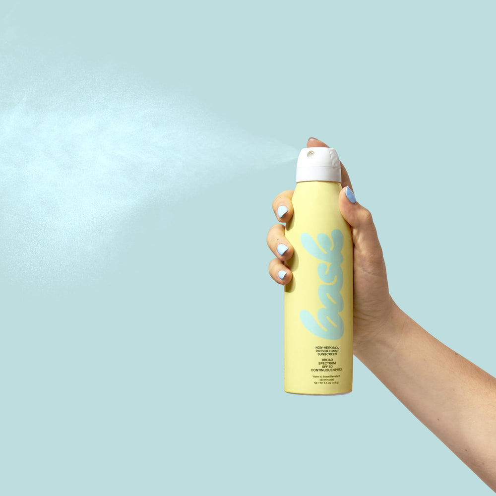 Bask 360° spray lets you apply from any angle.