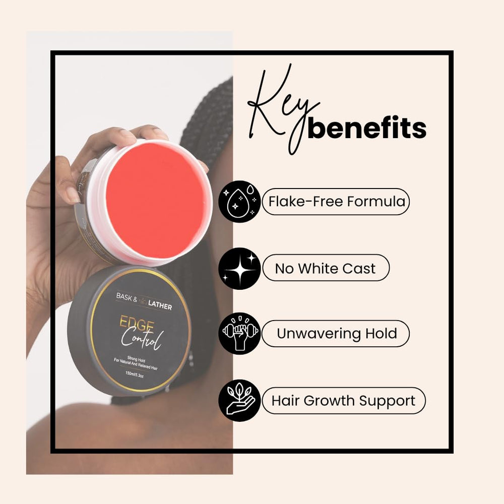 BASK & LATHER castor oil ingredient highlight on packaging.
