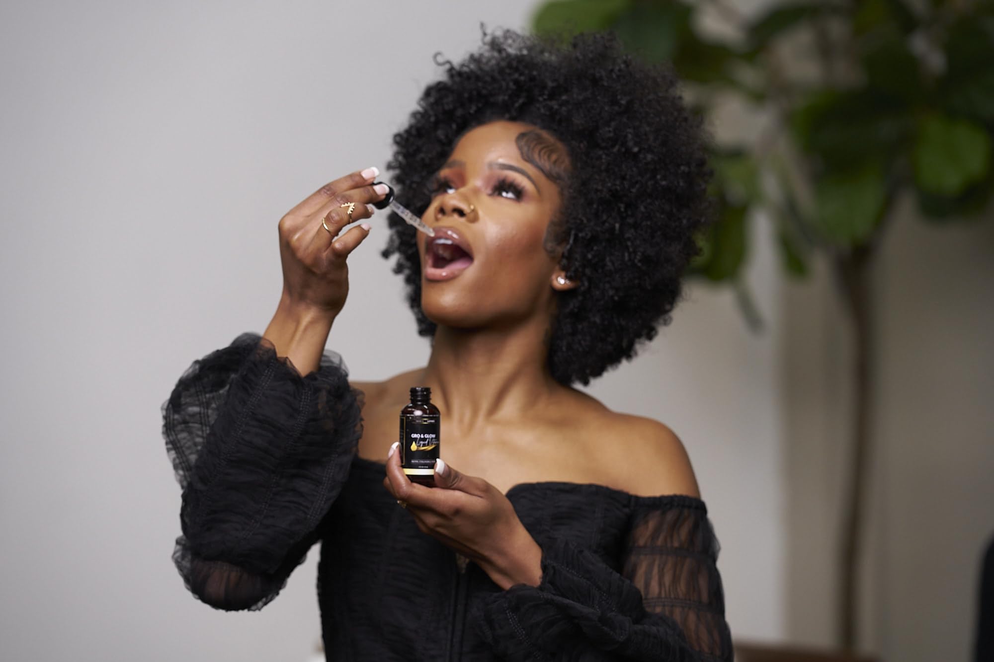 Ingredient panel highlight with Biotin MSM and liquid collagen supporting beauty ingredients