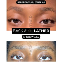 Bask & Lather precise applicator brush for nightly lash care.