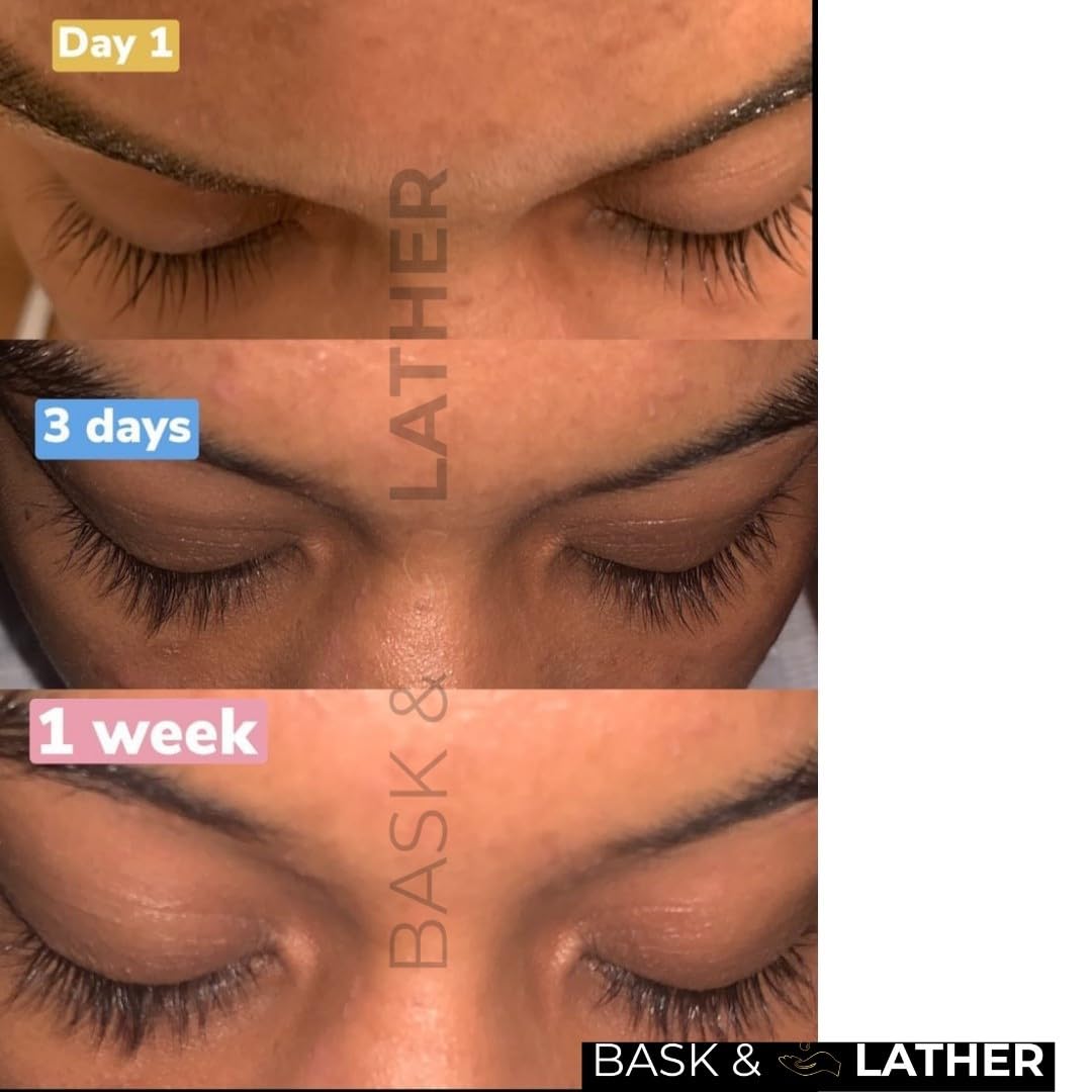 Bask & Lather lash serum brush tip enables precise application.