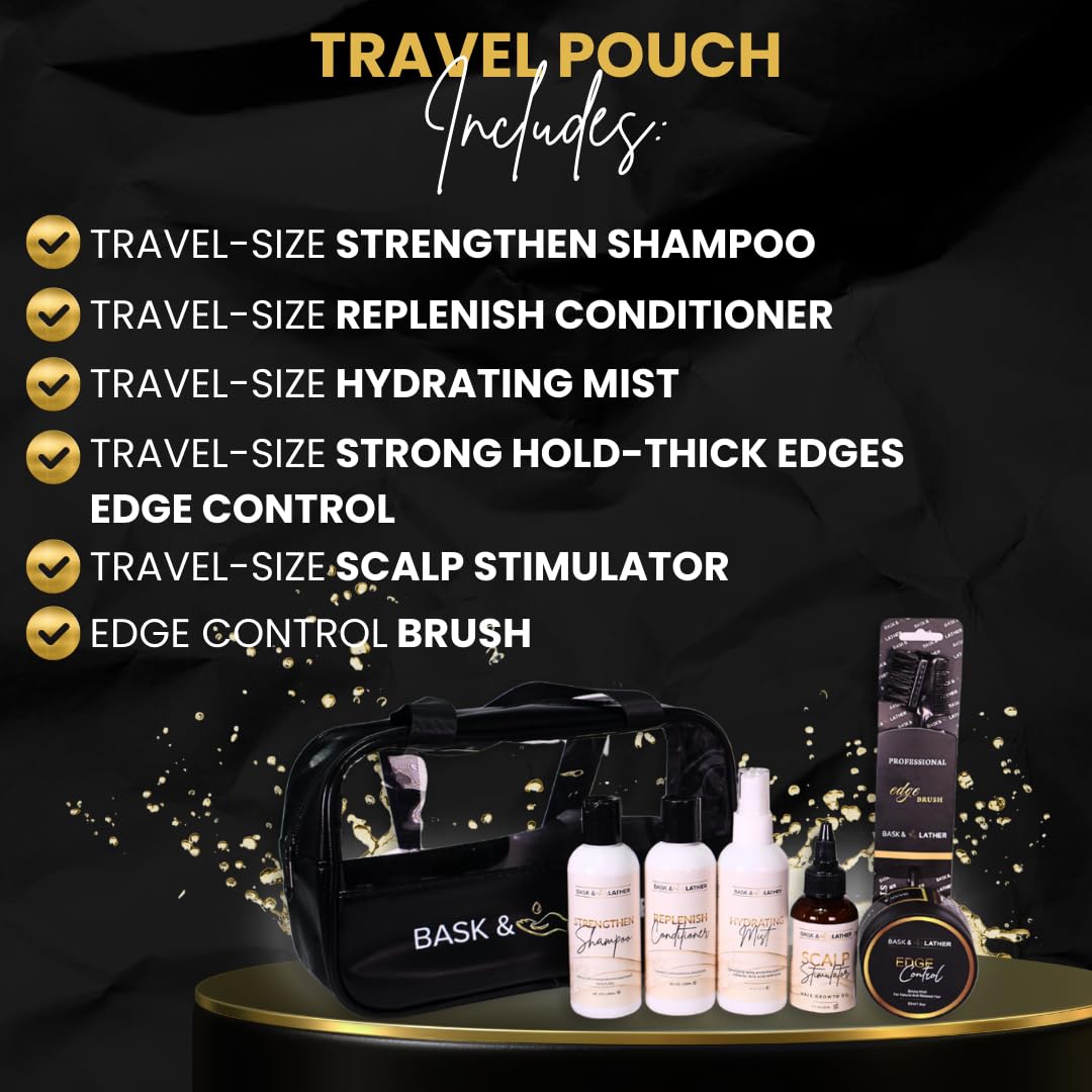 Bask & Lather On the Go conditioner bottle set for textured hair — nourishing travel care