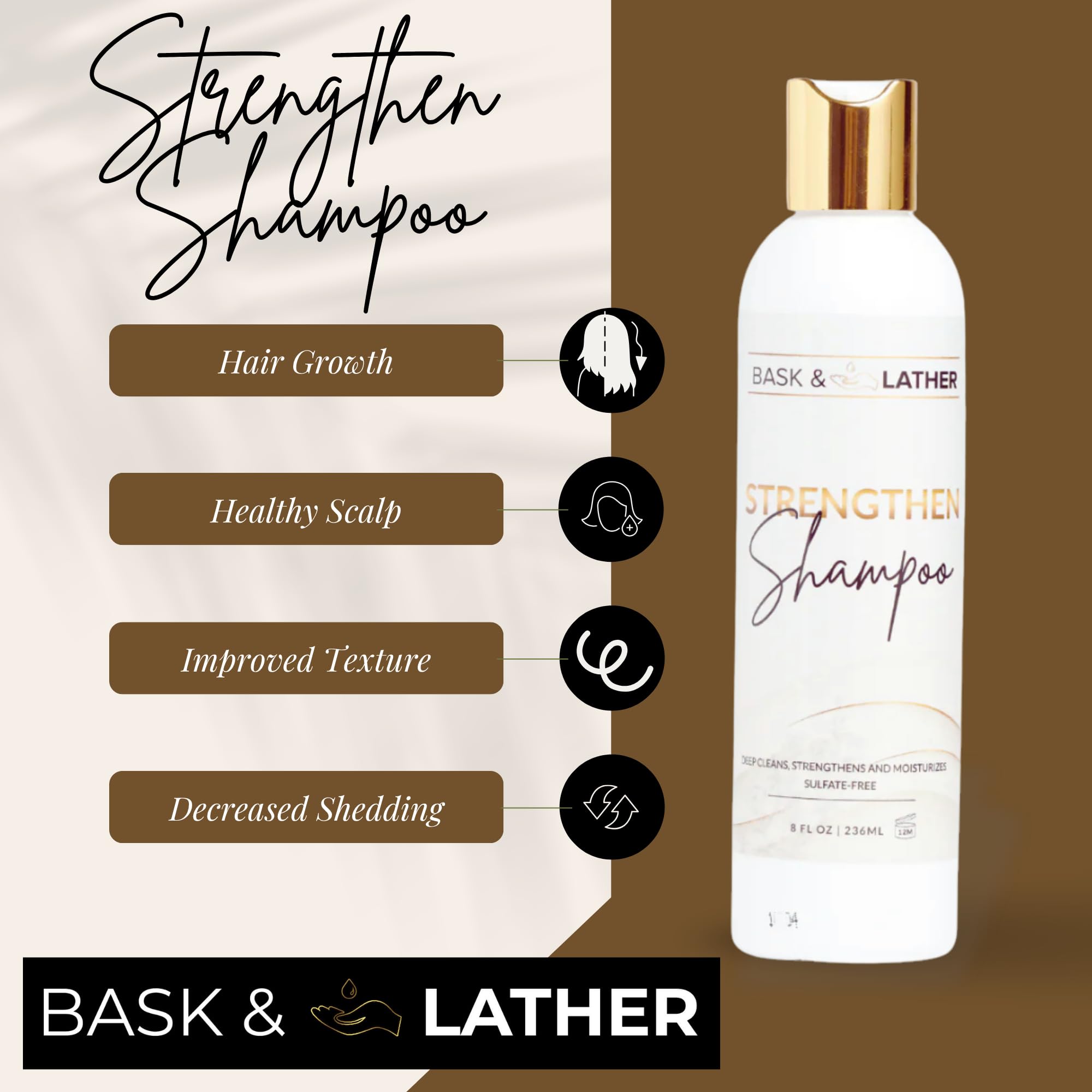 Shampoo lather close-up demonstrates gentle cleansing for color-treated hair with BASK & LATHER.