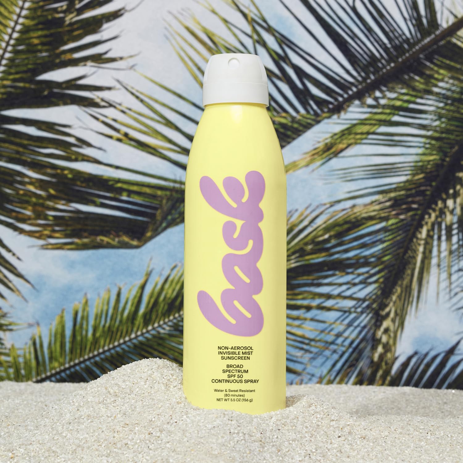 Bask Suncare cap being unlocked for quick, even application.