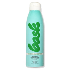 Bask SPF30 mineral sunscreen spray bottle shown fragrance-free for daily outdoor protection