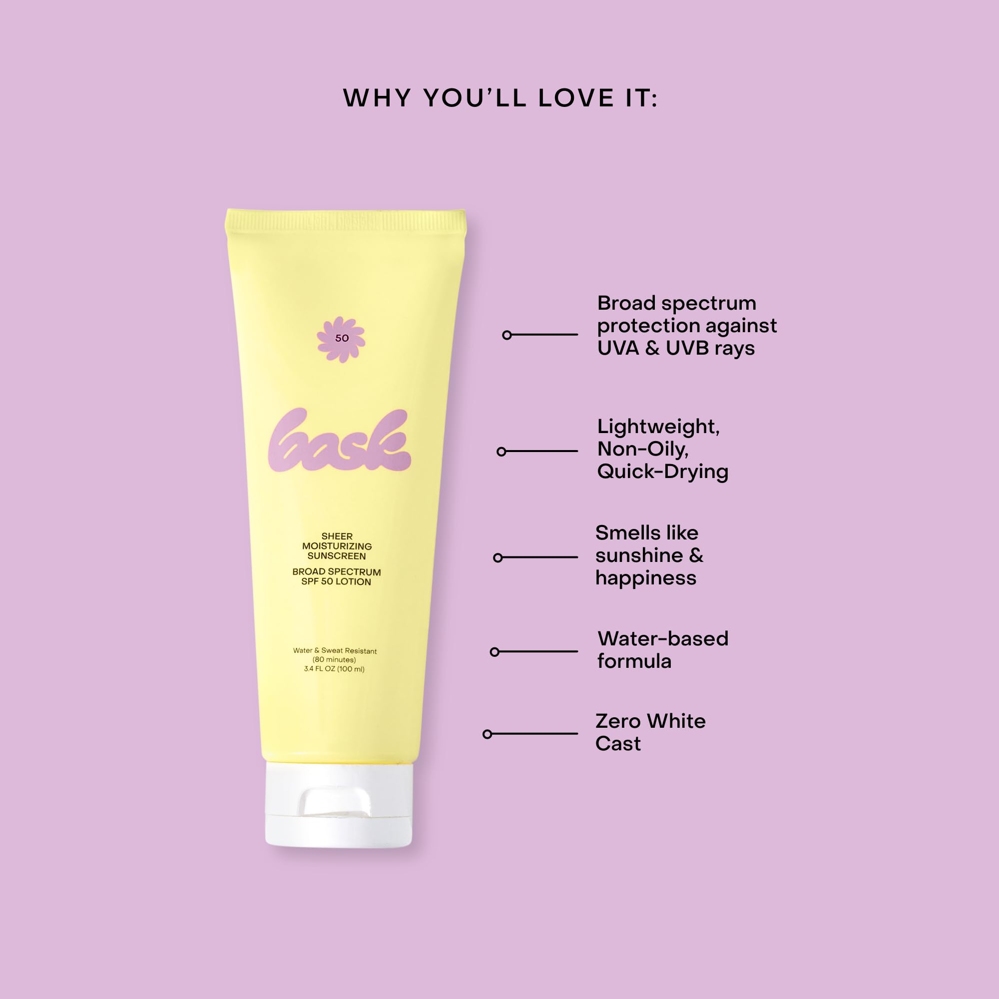 Bask Suncare SPF 50 on arm after sun exposure with smooth hydration