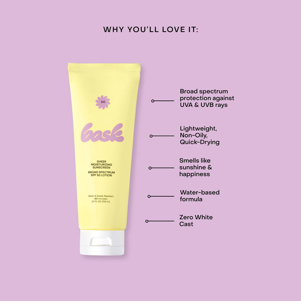 Bask Suncare SPF 50 on arm after sun exposure with smooth hydration