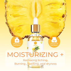 BASSI Yoni Oil 3-pack label close-up showing natural ingredients.