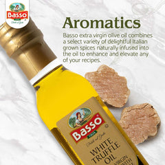 BASSO 1904 truffle oil on a salad bowl for earthy depth.