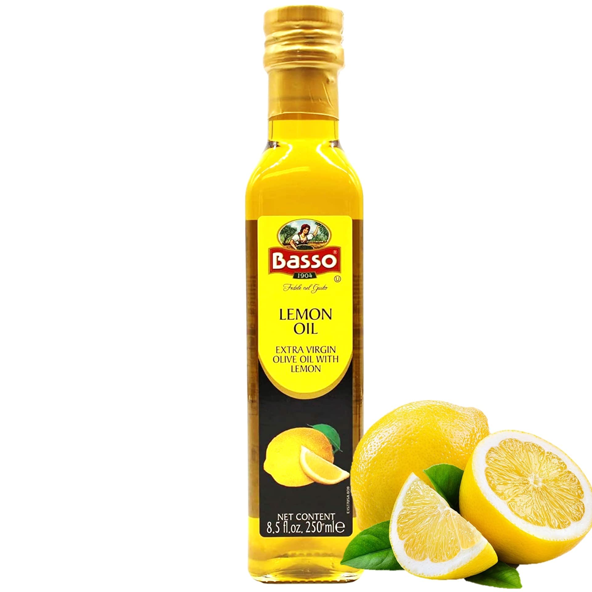 BASSO 1904 lemon oil bottle showing citrus-infused aroma for finishing dishes