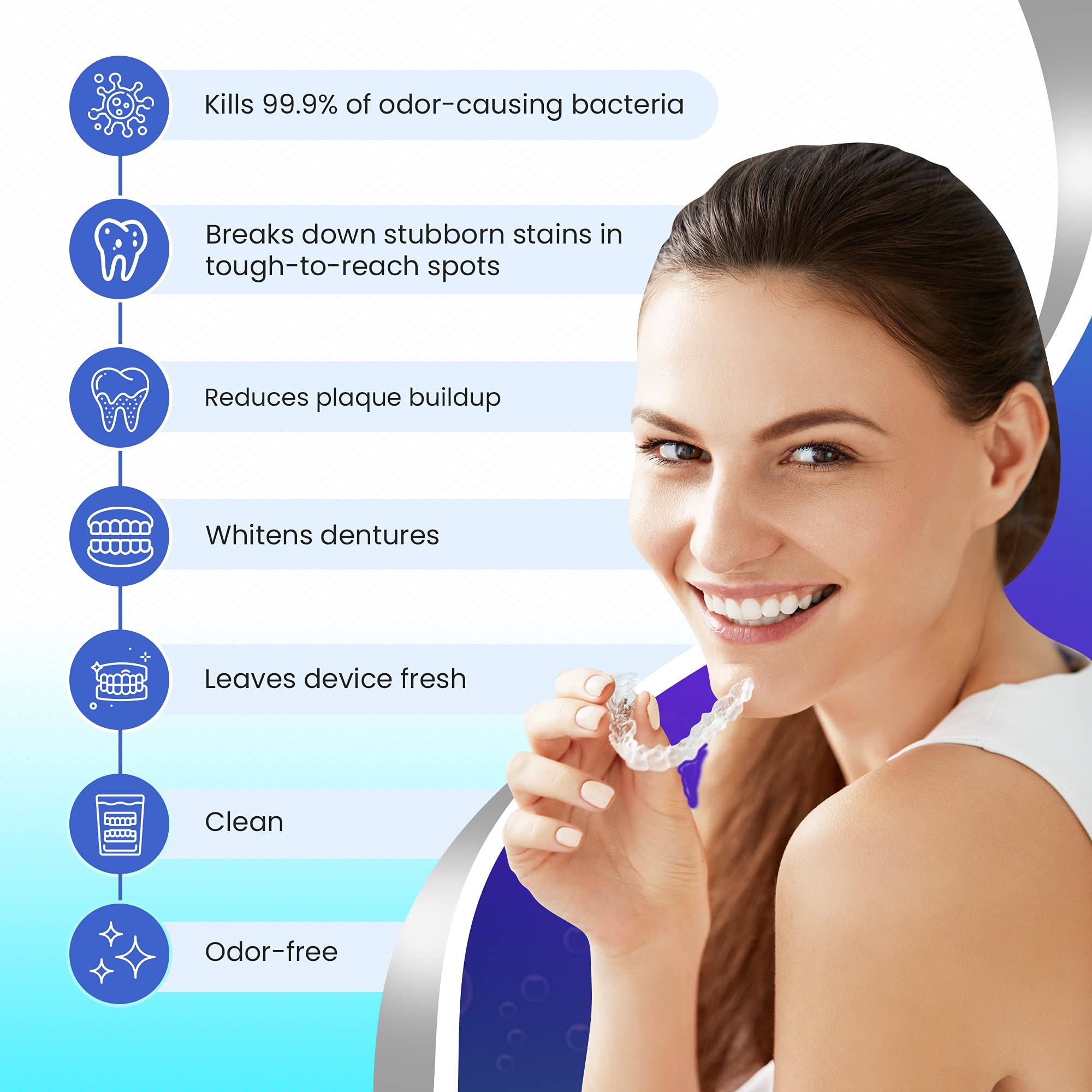 Bastion mouthguard cleaner tablets maintain smooth feel and odor control