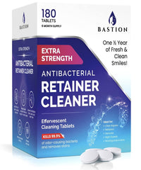 Bastion retainer cleaner tablets dissolving to remove stains and odors
