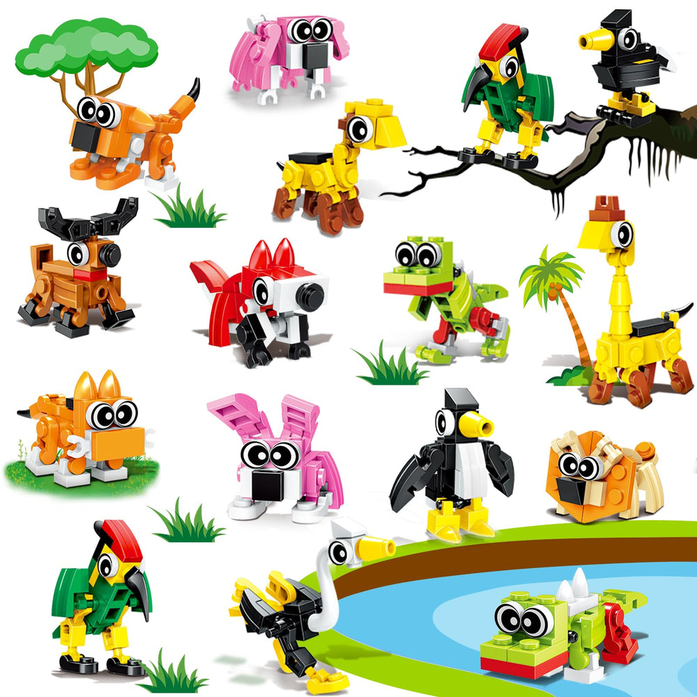 Basytodio 20pcs mini animal blocks for party favors and classroom gifts.