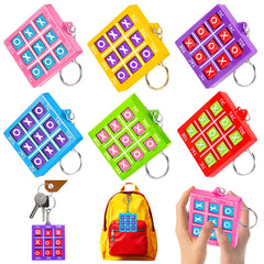 Basytodio 24Pcs tic tac toe keychains in bright colors for party favors