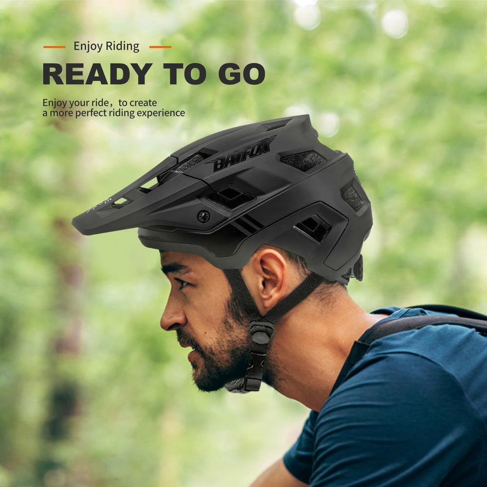 BATFOX Bike Helmet adjustable dial illustrating customizable fit for multiple head sizes.