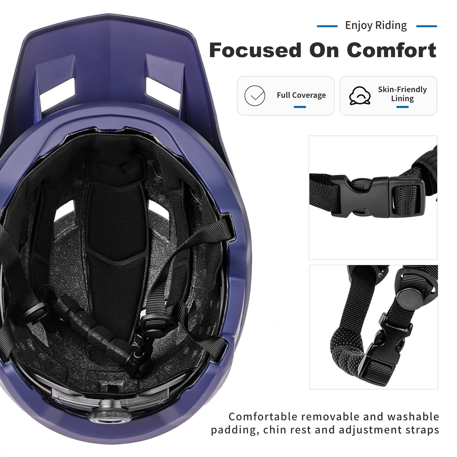 BATFOX Bike Helmet inner padding removable image for easy cleaning and refresh.