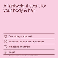 Bath & Body Works Champagne Toast spray application demonstrates even mist coverage.