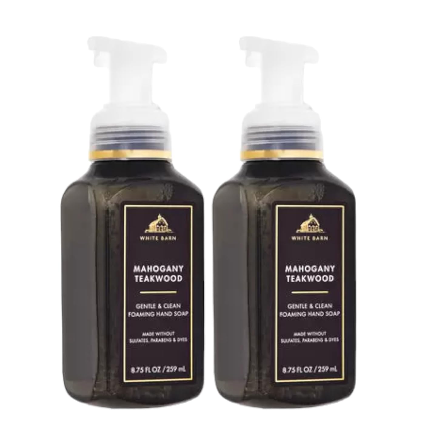 Bath and Body Works Gentle Foaming Hand Soap Mahogany Teakwood bottles for soft hands and fresh scent