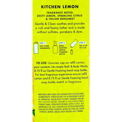 Bath & Body Works Kitchen Lemon foaming soap lather for gentle cleansing.