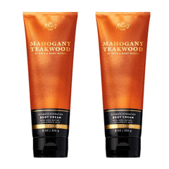 Bath & Body Works Men's Body Cream mahogany teakwood bottle delivers long-lasting hydration.
