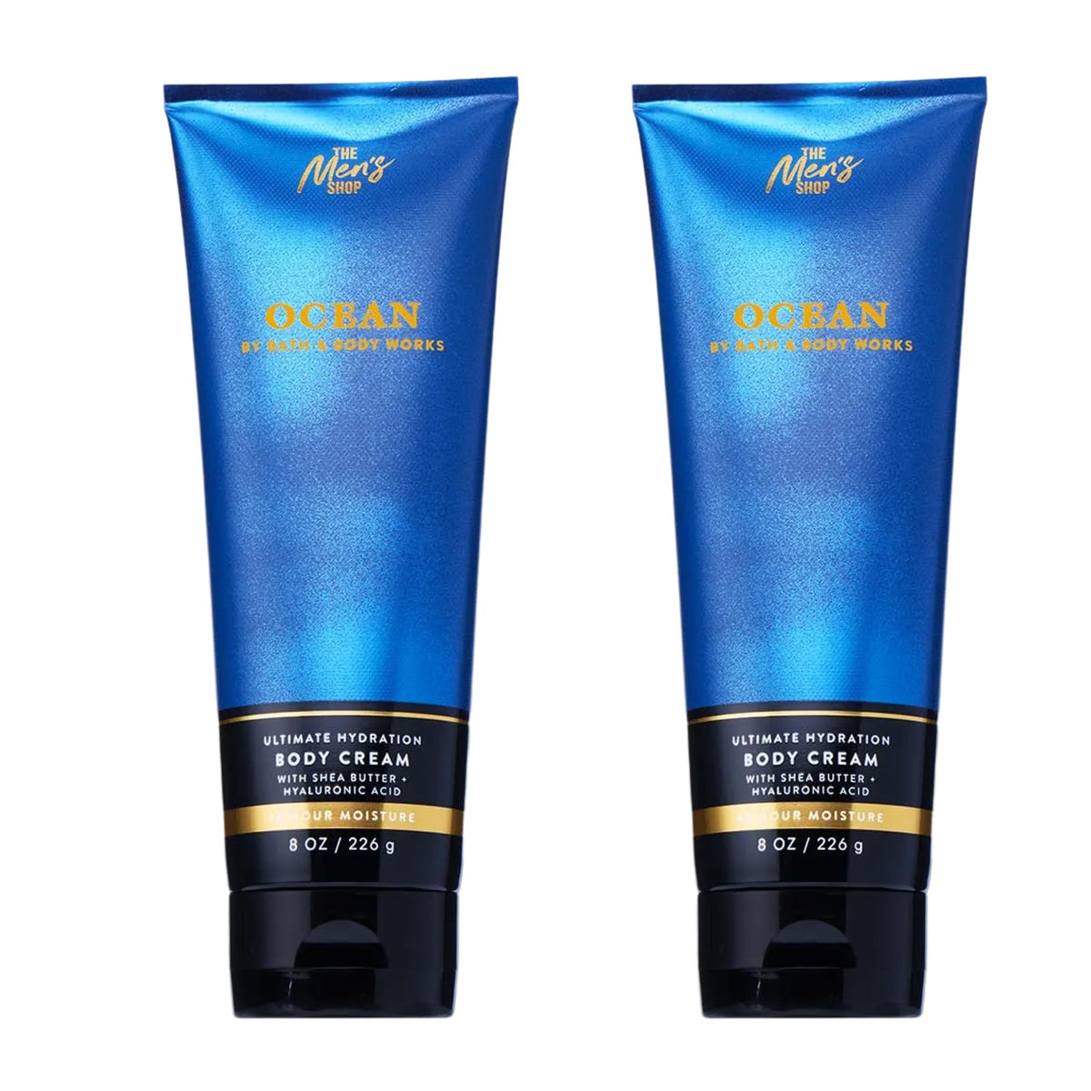 Bath & Body Works Men’s Ocean Scent Body Cream bottle highlighting deep hydration for dry skin