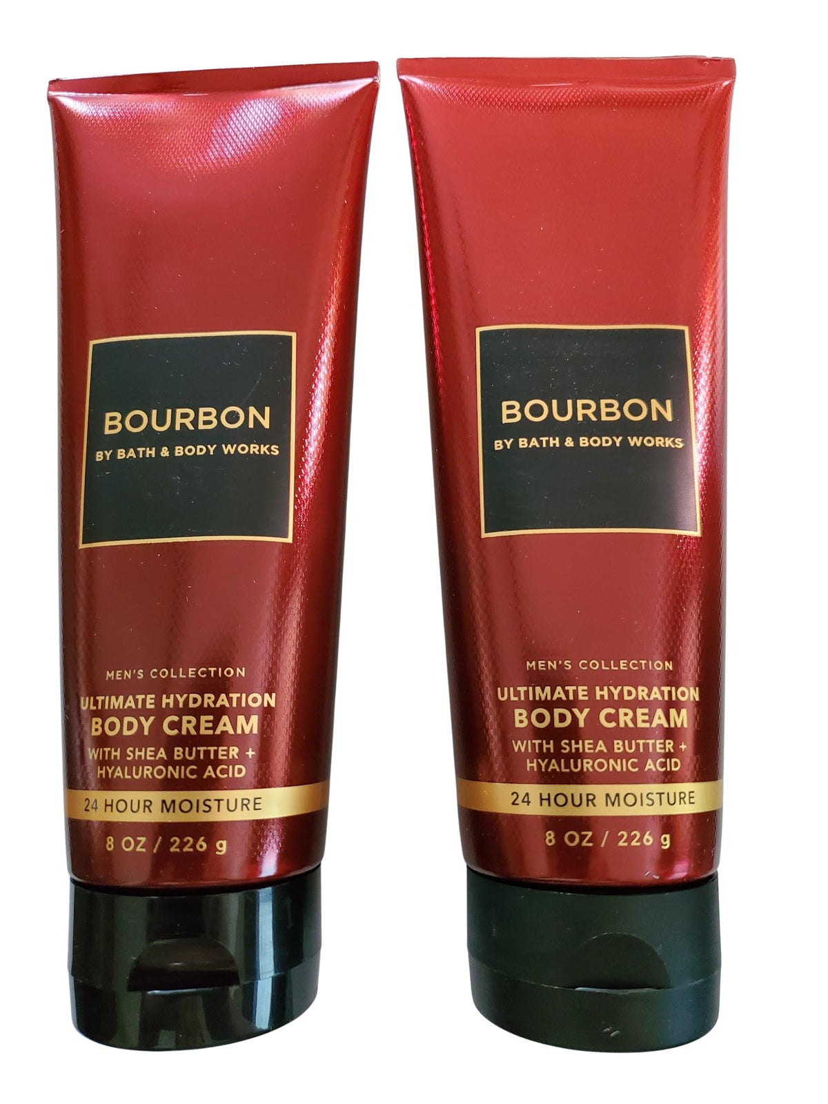 Bath & Body Works men's bourbon body cream 2-pack front label, bold scent for daily use.
