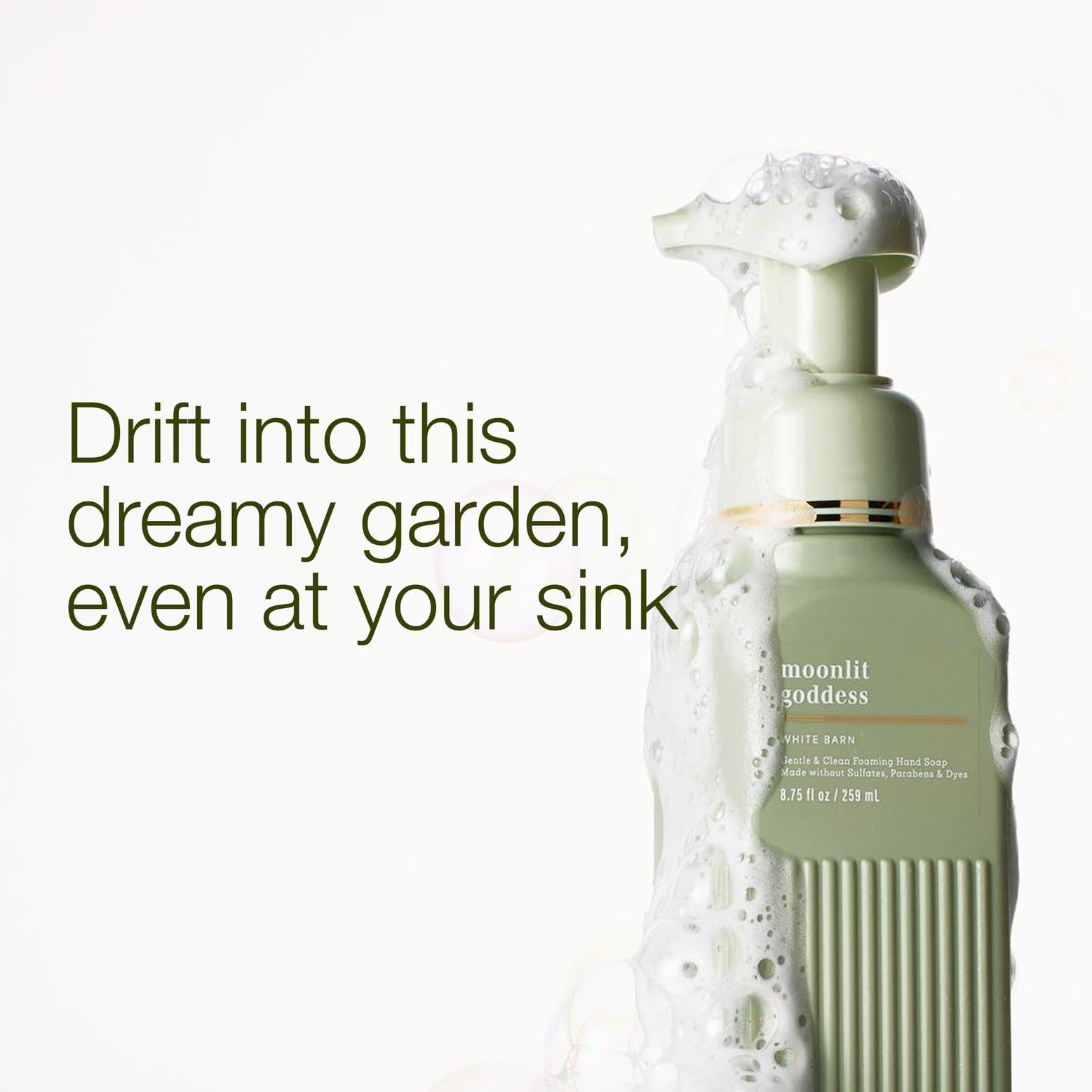Moonlit Goddess fragrance close-up on label, highlighting a floral scent.